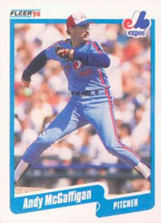 1990 Fleer Baseball #355 Andy McGaffigan  Montreal Expos  Image 1