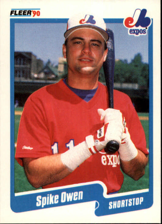 1990 Fleer Baseball #357 Spike Owen  Montreal Expos  Image 1