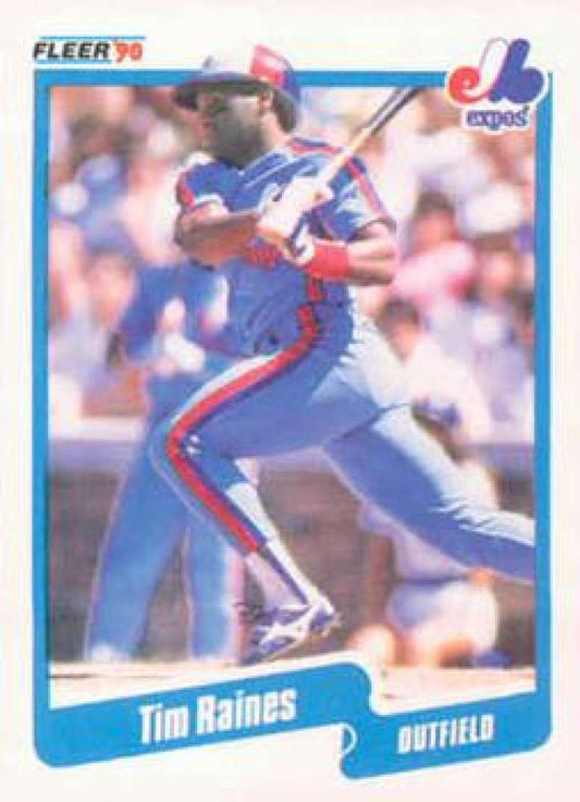 1990 Fleer Baseball #359 Tim Raines  Montreal Expos  Image 1