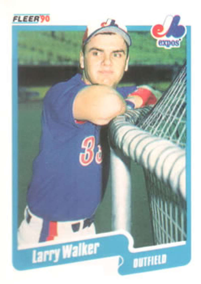 1990 Fleer Baseball #363 Larry Walker RC Rookie Montreal Expos Image 1
