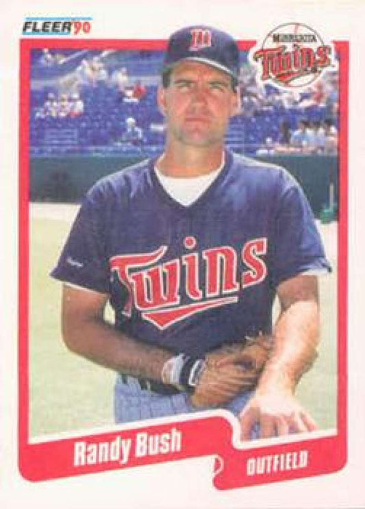 1990 Fleer Baseball #370 Randy Bush  Minnesota Twins  Image 1