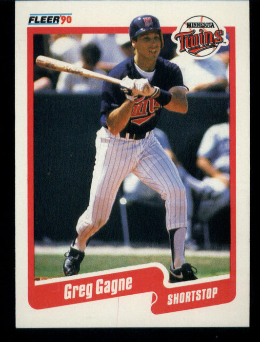 1990 Fleer Baseball #374 Greg Gagne  Minnesota Twins  Image 1