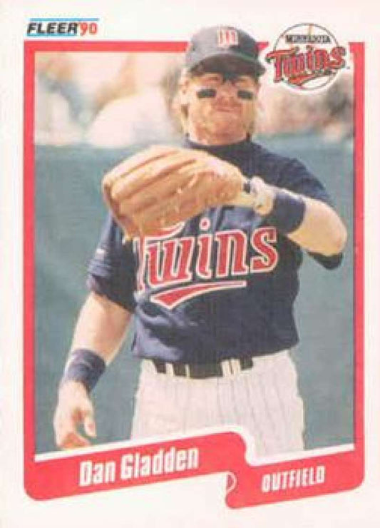 1990 Fleer Baseball #375 Dan Gladden  Minnesota Twins  Image 1