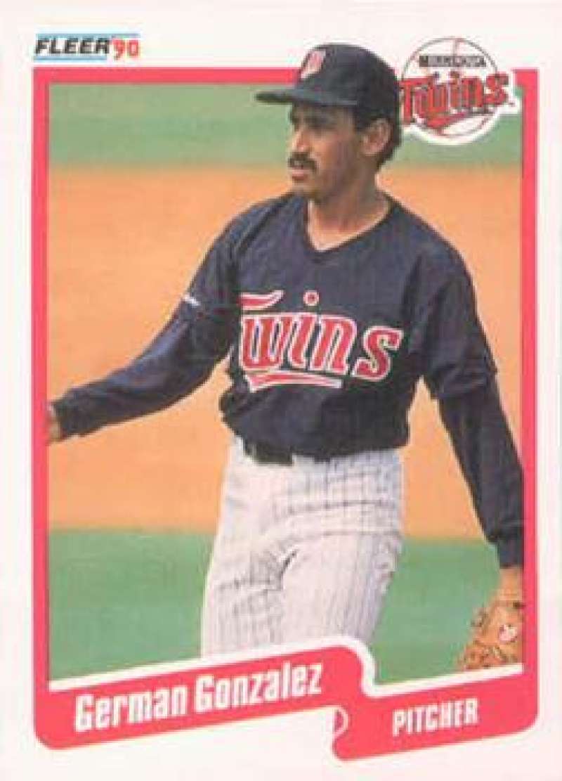 1990 Fleer Baseball #376 German Gonzalez UER Minnesota Twins Image 1