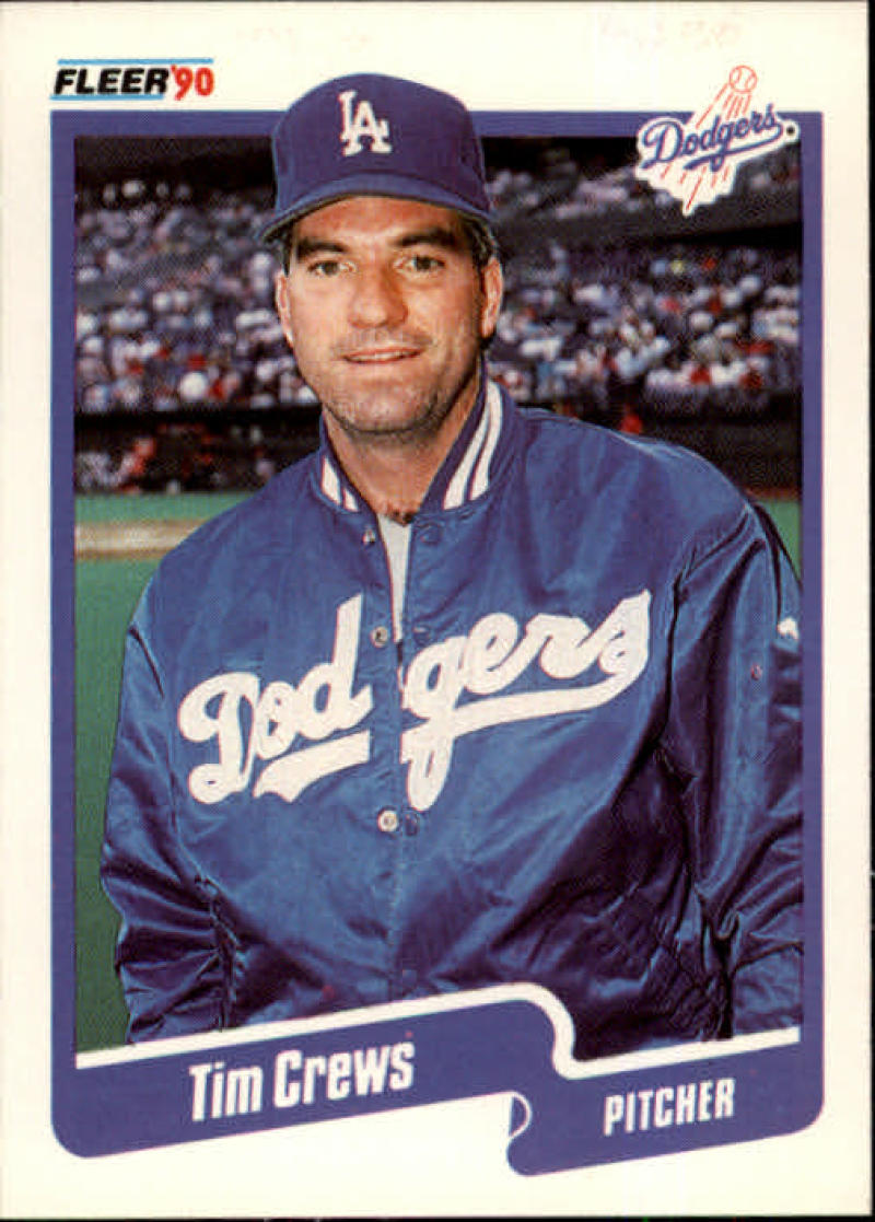 1990 Fleer Baseball #390 Tim Crews UER Los Angeles Dodgers Image 1