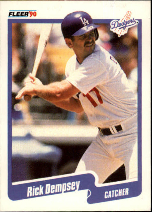 1990 Fleer Baseball #392 Rick Dempsey  Los Angeles Dodgers  Image 1