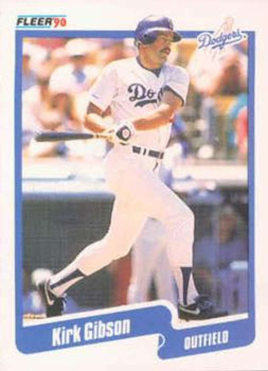 1990 Fleer Baseball #393 Kirk Gibson  Los Angeles Dodgers  Image 1