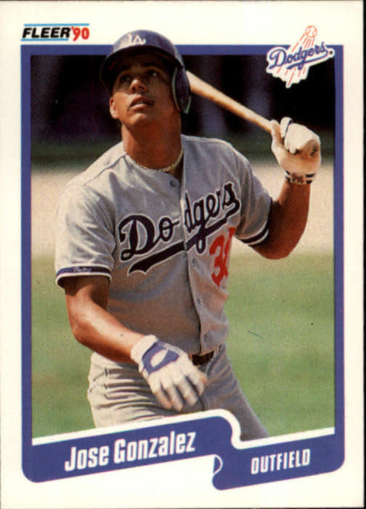 1990 Fleer Baseball #394 Jose Gonzalez  Los Angeles Dodgers  Image 1