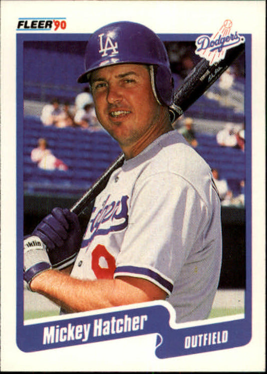 1990 Fleer Baseball #398 Mickey Hatcher  Los Angeles Dodgers  Image 1