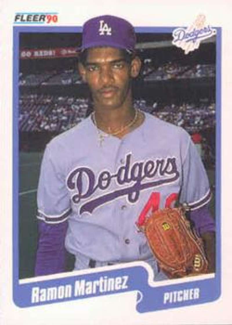 1990 Fleer Baseball #402 Ramon Martinez Los Angeles Dodgers Image 1