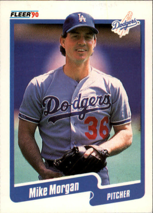 1990 Fleer Baseball #403 Mike Morgan  Los Angeles Dodgers  Image 1