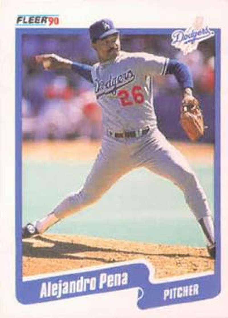 1990 Fleer Baseball #405 Alejandro Pena Los Angeles Dodgers Image 1