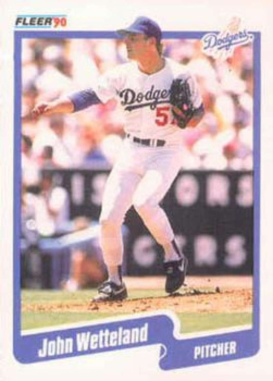 1990 Fleer Baseball #411 John Wetteland  Los Angeles Dodgers  Image 1