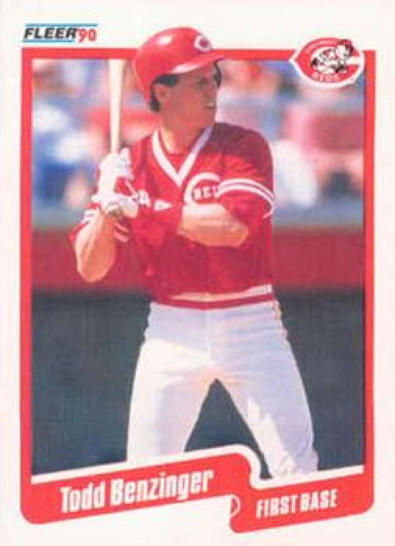 1990 Fleer Baseball #413 Todd Benzinger UER Cincinnati Reds Image 1
