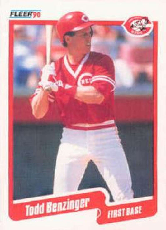 1990 Fleer Baseball #413 Todd Benzinger UER  Cincinnati Reds  Image 1