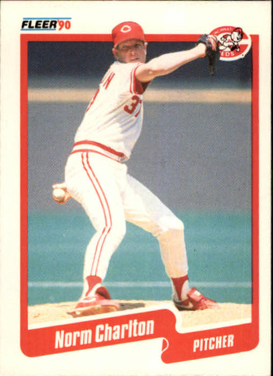 1990 Fleer Baseball #416 Norm Charlton  Cincinnati Reds  Image 1