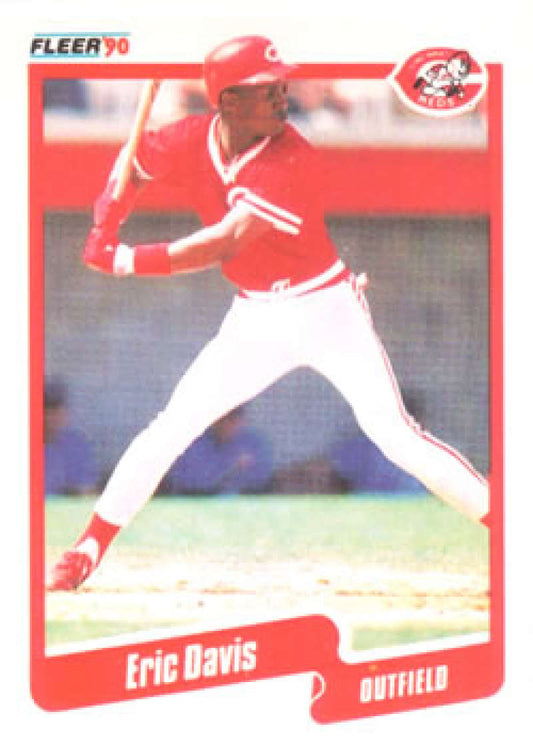 1990 Fleer Baseball #417 Eric Davis  Cincinnati Reds  Image 1