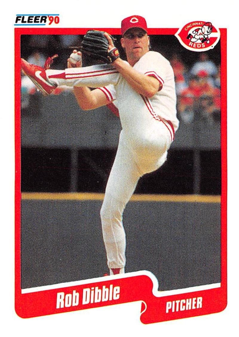 1990 Fleer Baseball #418 Rob Dibble Cincinnati Reds Image 1
