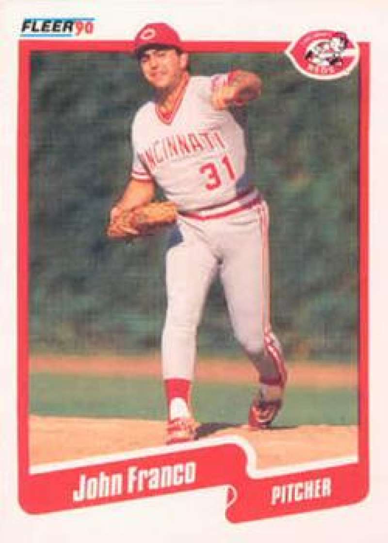 1990 Fleer Baseball #419 John Franco Cincinnati Reds Image 1