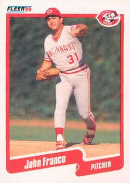 1990 Fleer Baseball #419 John Franco  Cincinnati Reds  Image 1