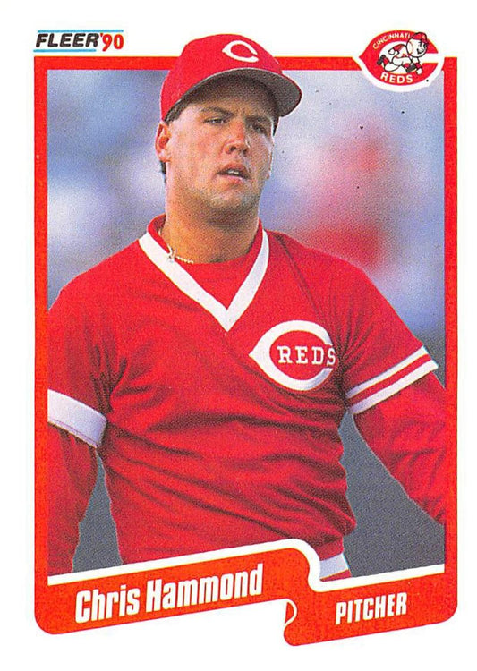 1990 Fleer Baseball #421 Chris Hammond  RC Rookie Cincinnati Reds  Image 1