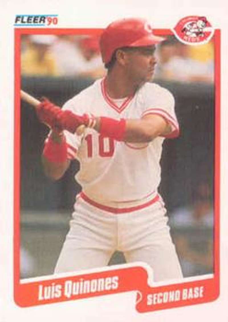 1990 Fleer Baseball #428 Luis Quinones UER Cincinnati Reds Image 1