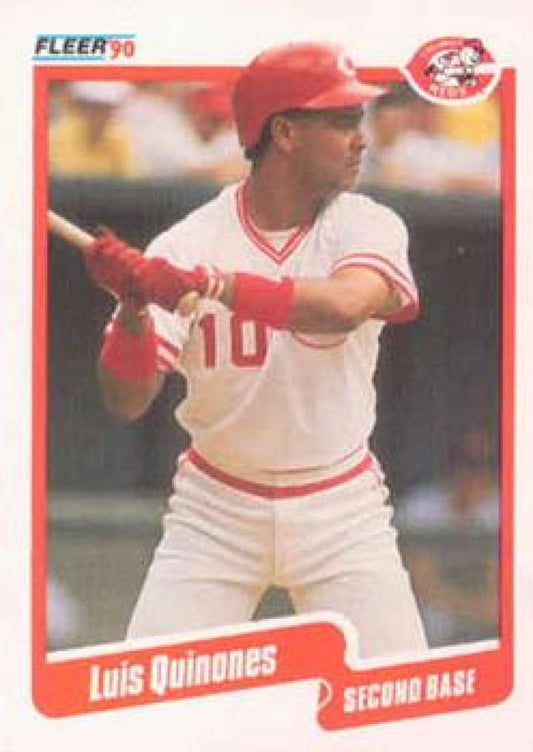 1990 Fleer Baseball #428 Luis Quinones UER  Cincinnati Reds  Image 1