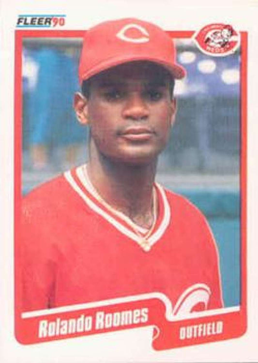 1990 Fleer Baseball #432 Rolando Roomes  Cincinnati Reds  Image 1