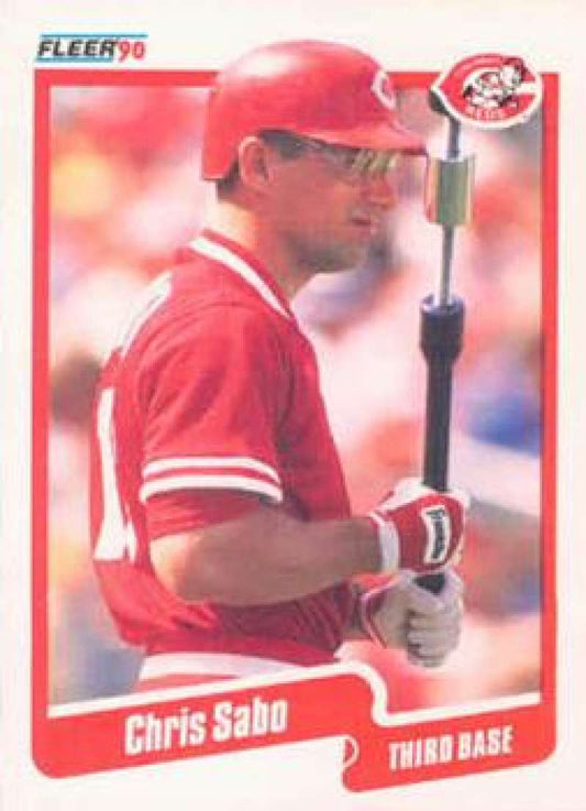 1990 Fleer Baseball #433 Chris Sabo  Cincinnati Reds  Image 1