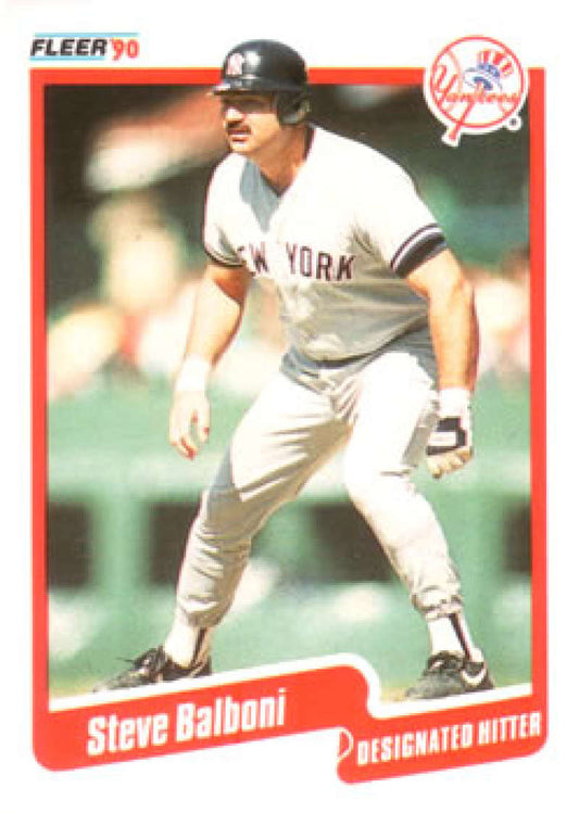 1990 Fleer Baseball #436 Steve Balboni  New York Yankees  Image 1
