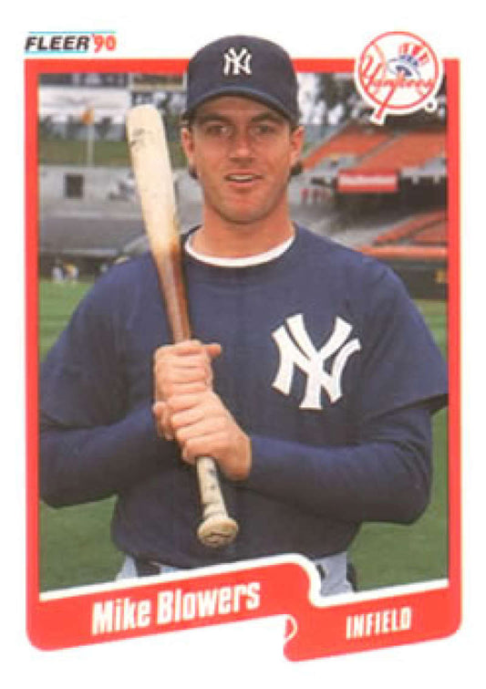 1990 Fleer Baseball #438 Mike Blowers  RC Rookie New York Yankees  Image 1