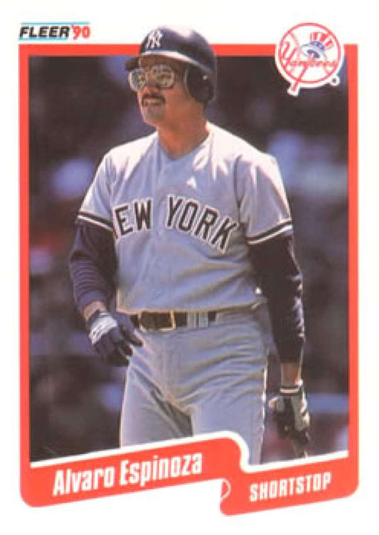 1990 Fleer Baseball #441 Alvaro Espinoza UER  New York Yankees  Image 1