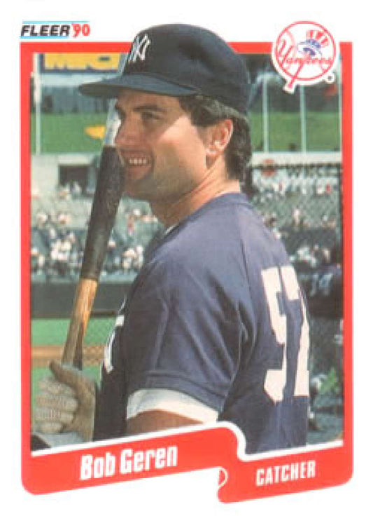 1990 Fleer Baseball #442 Bob Geren  New York Yankees  Image 1