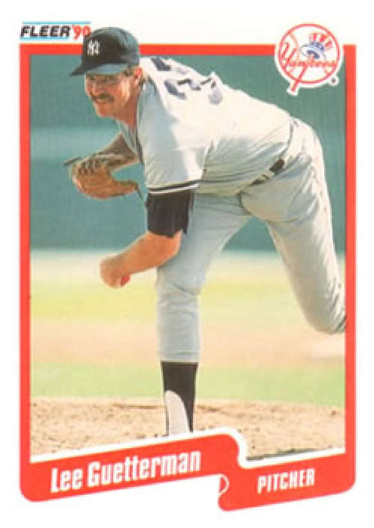 1990 Fleer Baseball #443 Lee Guetterman  New York Yankees  Image 1