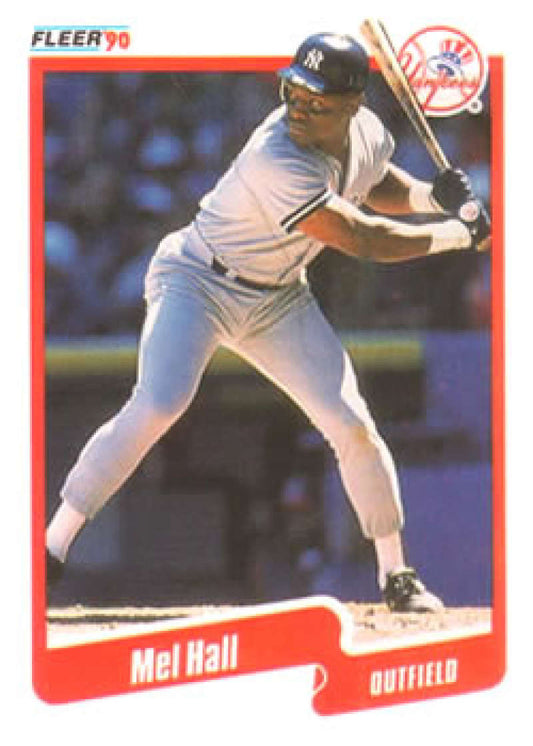 1990 Fleer Baseball #444 Mel Hall  New York Yankees  Image 1