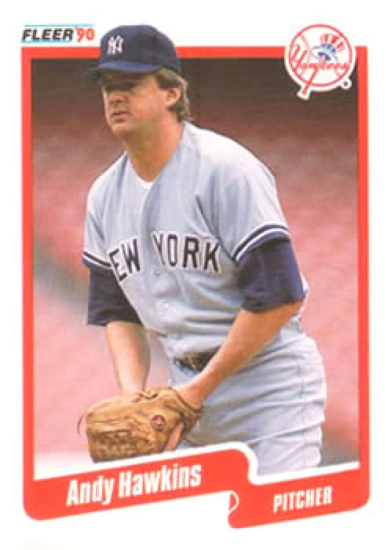 1990 Fleer Baseball #445 Andy Hawkins New York Yankees Image 1
