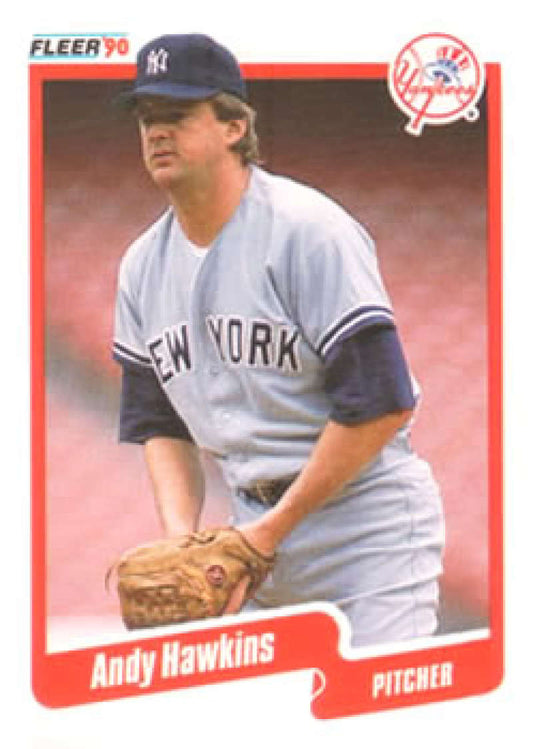 1990 Fleer Baseball #445 Andy Hawkins  New York Yankees  Image 1