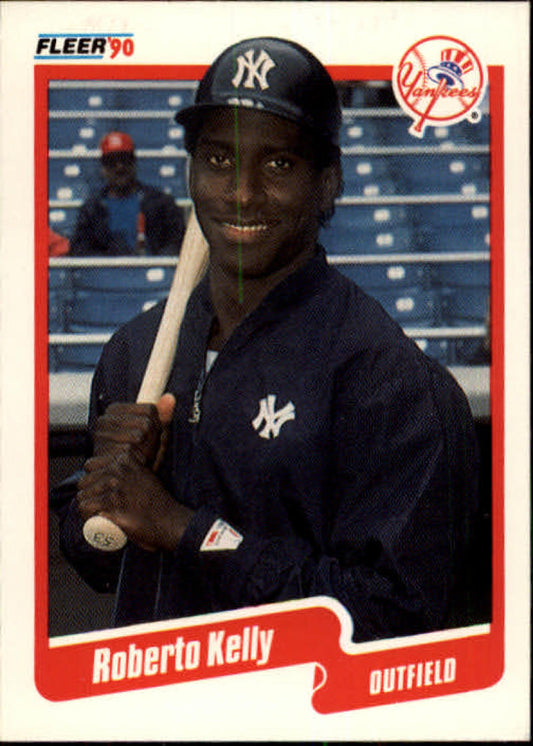 1990 Fleer Baseball #446 Roberto Kelly  New York Yankees  Image 1