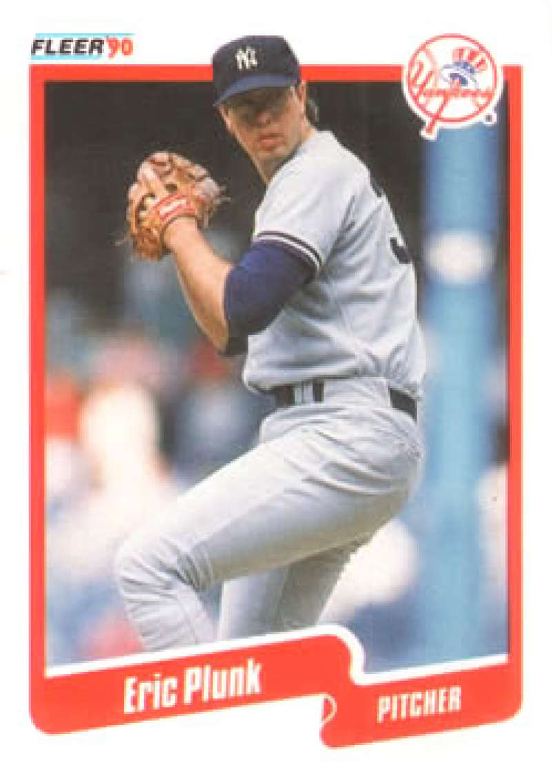 1990 Fleer Baseball #452 Eric Plunk New York Yankees Image 1