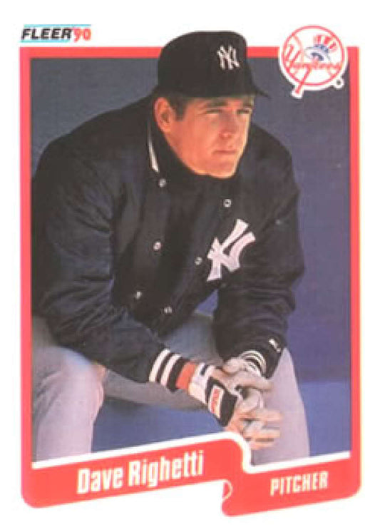 1990 Fleer Baseball #453 Dave Righetti  New York Yankees  Image 1