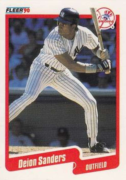 1990 Fleer Baseball #454 Deion Sanders  New York Yankees  Image 1