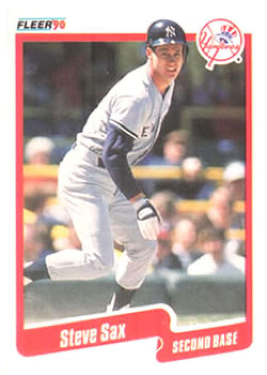 1990 Fleer Baseball #455 Steve Sax  New York Yankees  Image 1