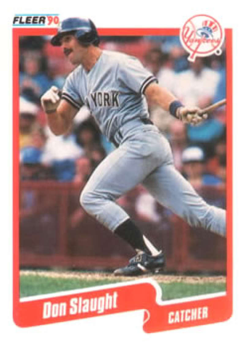 1990 Fleer Baseball #456 Don Slaught New York Yankees Image 1