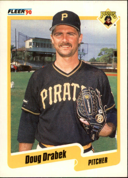 1990 Fleer Baseball #465 Doug Drabek  Pittsburgh Pirates  Image 1