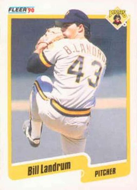 1990 Fleer Baseball #472 Bill Landrum  Pittsburgh Pirates  Image 1