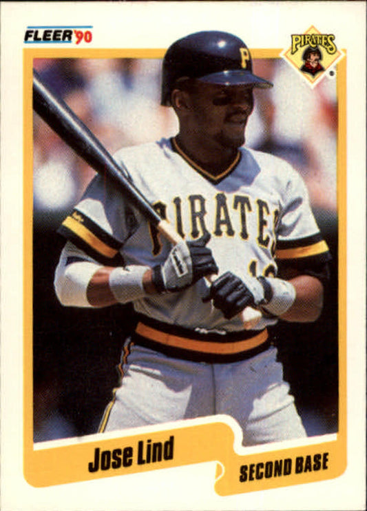 1990 Fleer Baseball #474 Jose Lind  Pittsburgh Pirates  Image 1