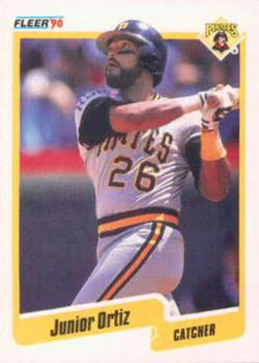 1990 Fleer Baseball #475 Junior Ortiz  Pittsburgh Pirates  Image 1