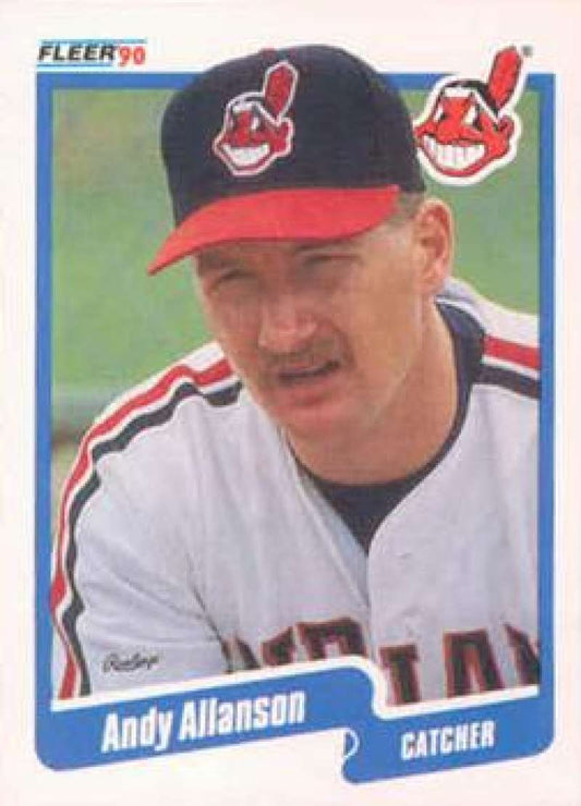 1990 Fleer Baseball #483 Andy Allanson  Cleveland Indians  Image 1
