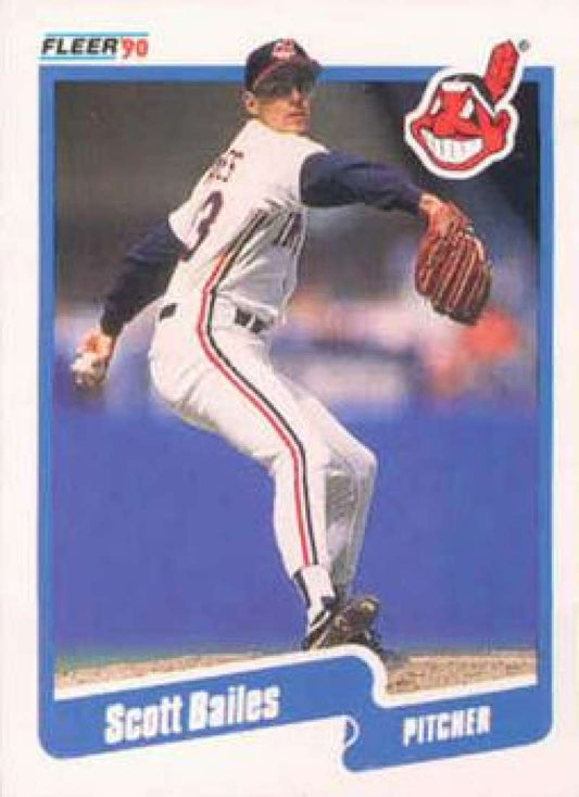 1990 Fleer Baseball #484 Scott Bailes  Cleveland Indians  Image 1