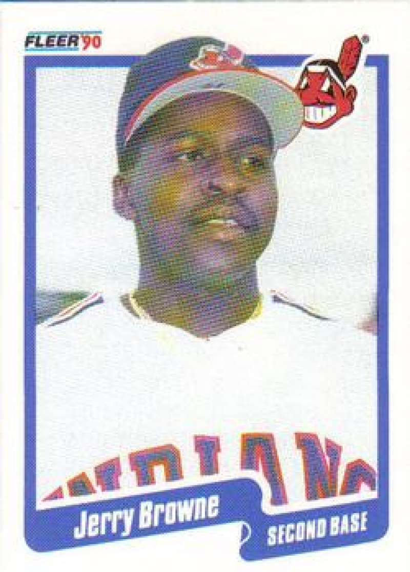 1990 Fleer Baseball #487 Jerry Browne Cleveland Indians Image 1
